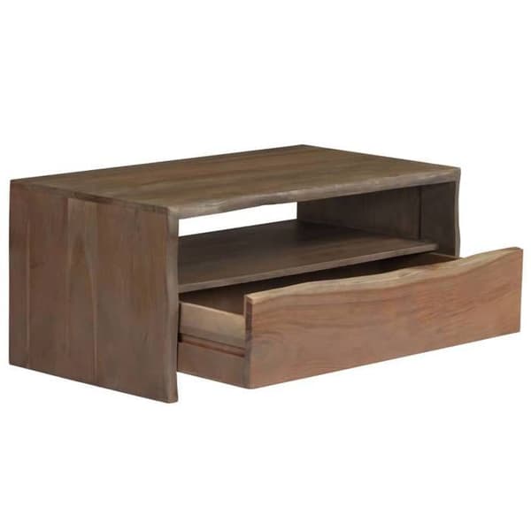 Maison Exclusive - Borde i massivt akacietræ med matchende kant 90x50x40 cm Grå grå