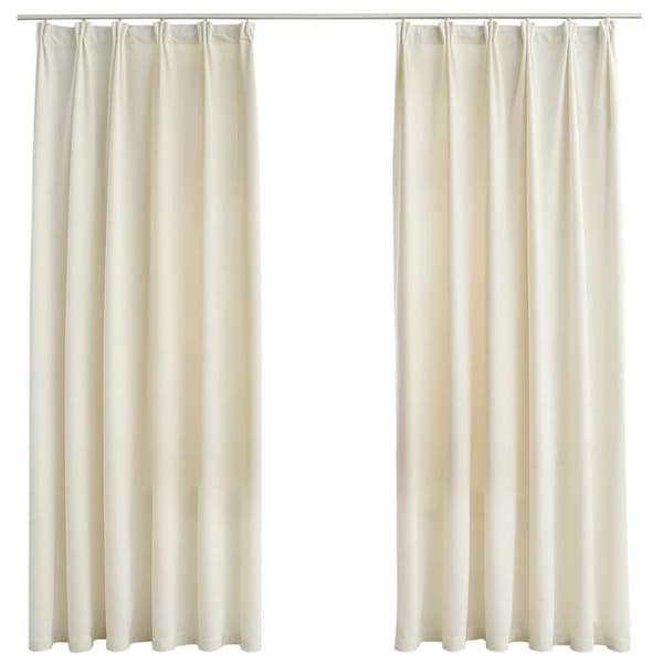 Valoeste - Maison Exclusive - Sametti - Metallikoukut - Kermansävy 140x175 cm Grädde