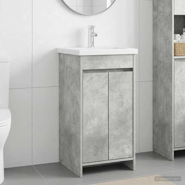 Maison Exclusive - Badeværelsesmøbel med vask Grå beton 42 x 40 x 84,5 cm