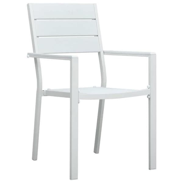 Maison Exclusive - Trädgårdsstolar set om 4 Vit PEHD Trälook