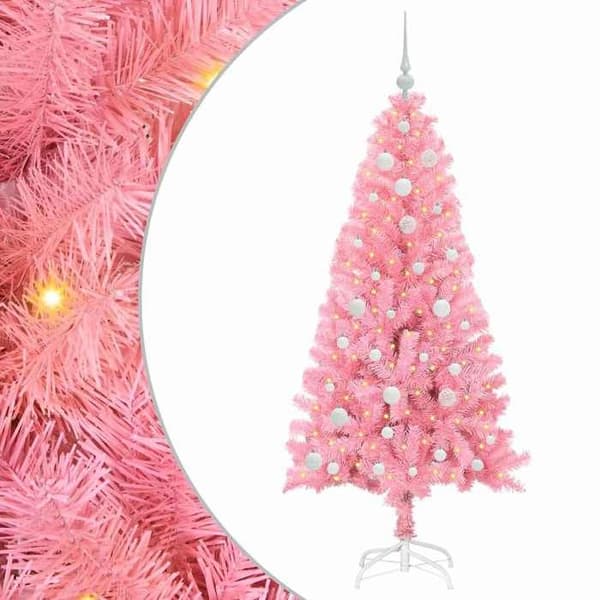 Julgran - EXKLUSIVT HUS - 150 cm - Rosa - Väderbeständig PVC - LED USB Ros