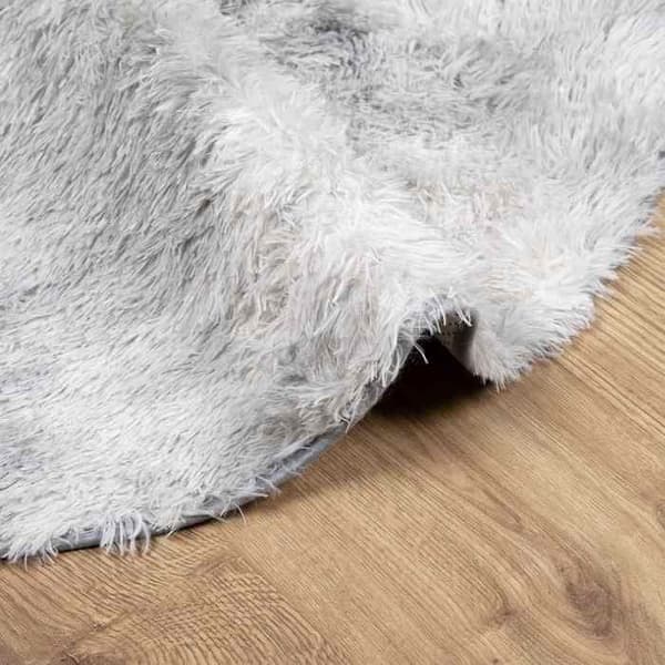 Tæppe - MAISON EXCLUSIVE - NAVARRA - Shaggy 100x100 cm - Sølvgrå - Skridsikker silvergrå