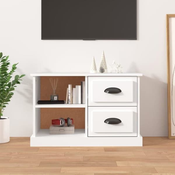 Maison Exclusive - Hvid TV-møbel 73x35,5x47,5 cm ingeniørtræ Vit