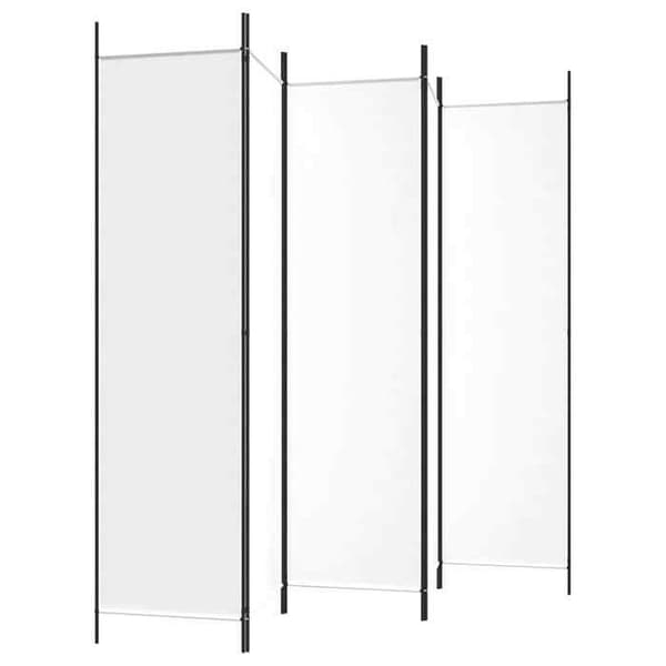 Maison Exclusive - Avskiljande vägg 5 paneler Vit 250x200 cm Tyg