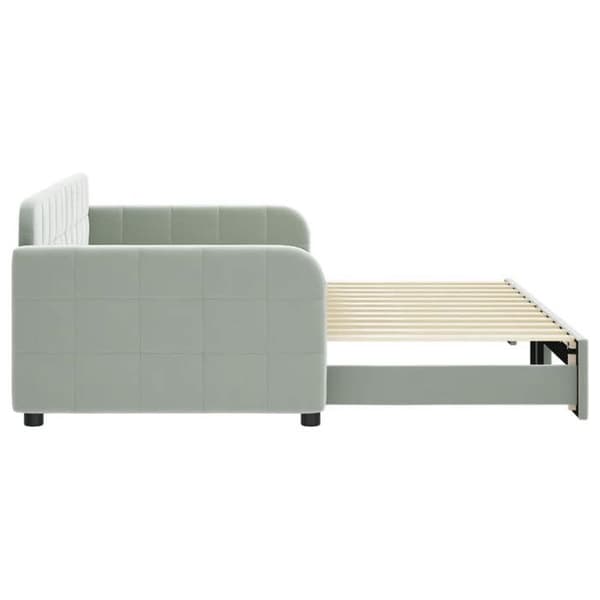 Maison Exclusive - Päivävuode, jossa on alavuode ilman patjaa, vaaleanharmaa 90x200 cm