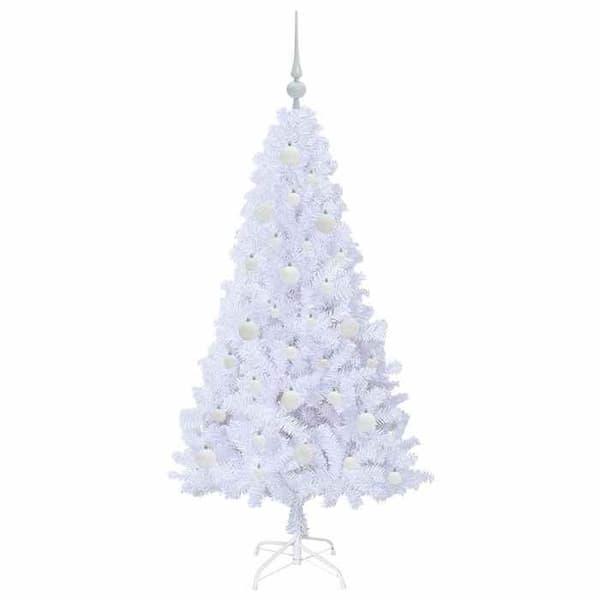 Kunstigt juletræ - EKSKLUSIV HUS - 150 cm - Hvid - LED USB 8 tilstande - PVC & stål Vit