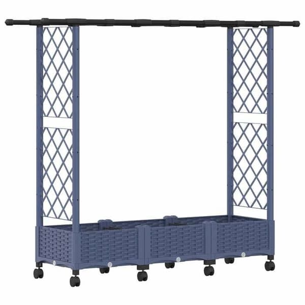 Maison Exclusive - Høj Seng med Gitter og Grå Tag 164 x 40 x 127 cm PP Grå