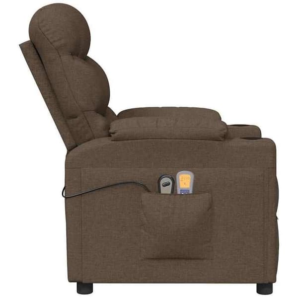 Maison Exclusive - Elektrisk massagefåtölj Brun Tyg