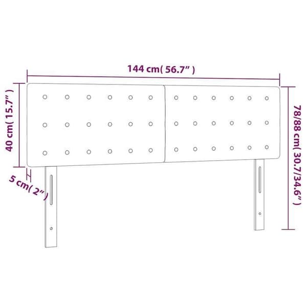 Maison Exclusive - LED Hovedgærde Cappuccino 144x5x78/88 cm Simililæder