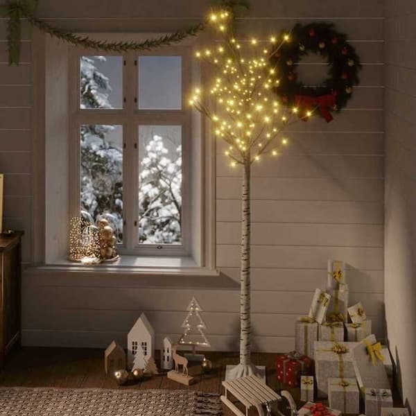 Juletræ - EKSKLUSIVT HUS - Pil 1,8 m - 200 LED varm hvid - 8 effekter - Indendørs/Udendørs Vit varm