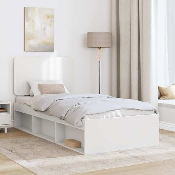 Maison Exclusive - Sängram Vit 75 x 190 cm Massivt furu