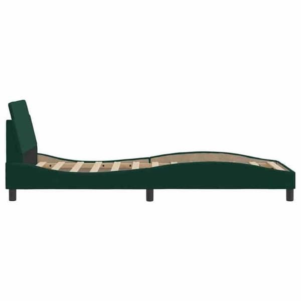 Maison Exclusive - Dover-sänkykehys tummanvihreä 90x190 cm sametti