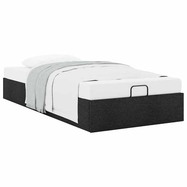 Maison Exclusive - Musta 90x190 cm kangas ilman patjaa oleva vuodekehys