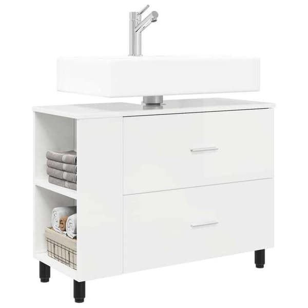 Maison Exclusive - Badeværelsesvaskeskab Hvid højglans 80 x 35 x 60 cm