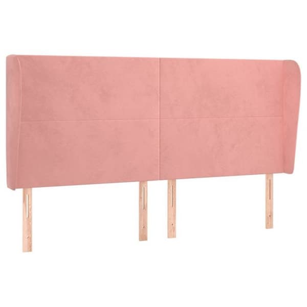 Maison Exclusive - Päätylevy korvilla Vaaleanpunainen 183x23x118/128 cm Sametti