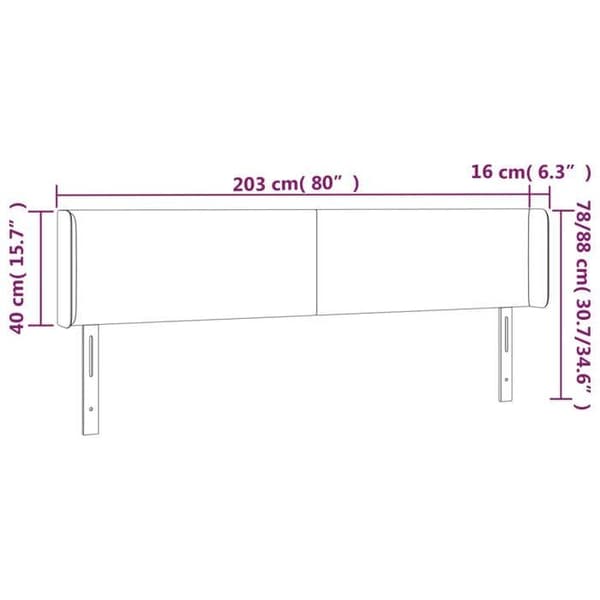 Maison Exclusive - LED Hovedgærde Grå 203x16x78/88 cm Simil læder