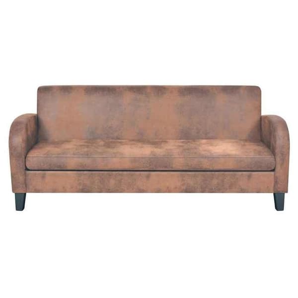 Maison Exclusive - Set med 2 soffor i syntetiskt mocka, brun brun