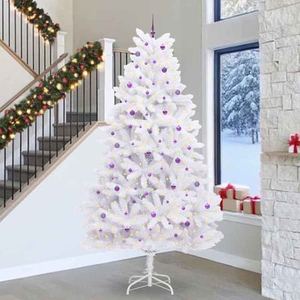 Kunstig juletræ - EKSKLUSIV HUS - Ledede grene - Hvid 300 cm - LED 8 tilstande - USB 5V strømforsyning Vit