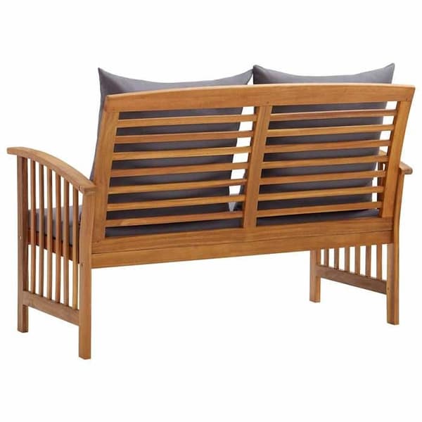 Maison Exclusive - Bänk för trädgård med kuddar 119 cm Solid akaciaträ Variabla träfärger och ådringar (sl