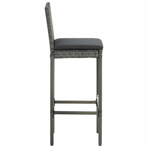 Maison Exclusive - Barstolar för trädgård och kuddar, set om 4, flätad resin