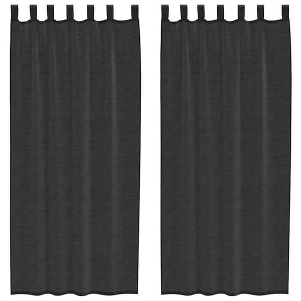 Voilage - MAISON EXCLUSIVE - 2 dele - Sort - 100% polyester - Strop (længde) Svart