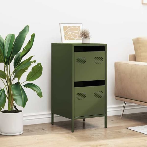 Maison Exclusive - Buffet grøn oliven 35x39x73,5 cm koldvalset stål