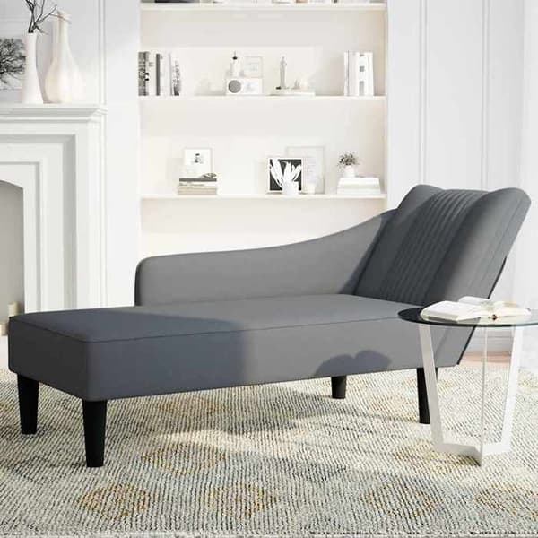 Maison Exclusive - Lang stol med højre armlæn i mørkegrå velour