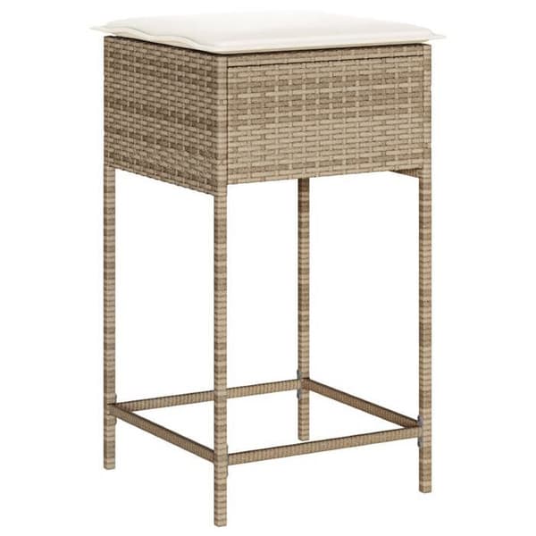 Barstole til haven - EKSKLUSIV HUS - Barstol til haven - Beige - Poly rattan - Sæt med 2 beige