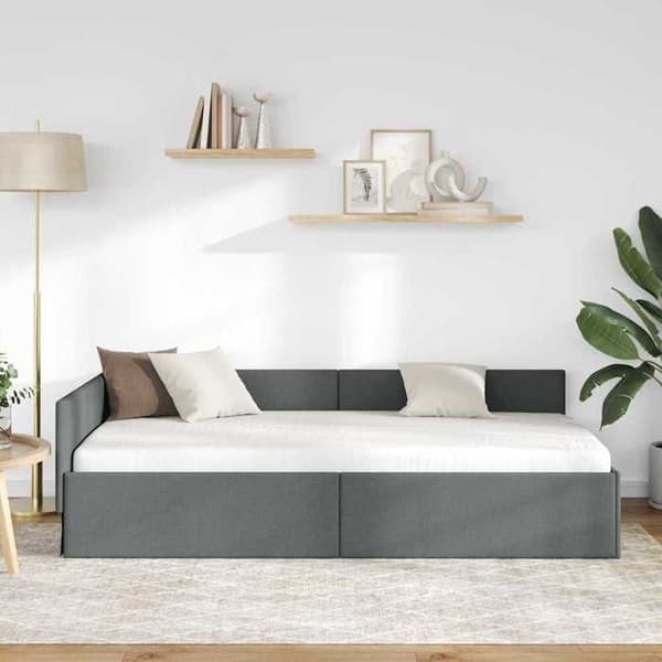 Maison Exclusive - Mørkegrå hjørneseng 90 cm x 200 cm stof