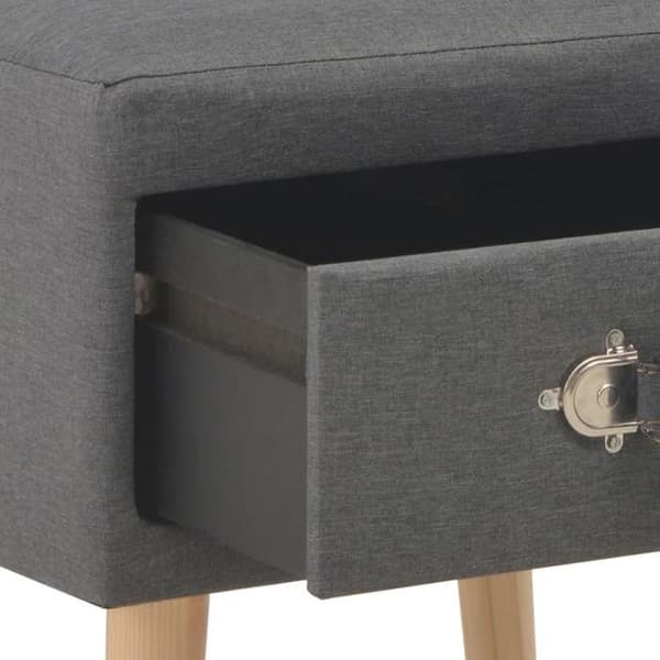 Natsbord - Eksklusiv Hjem - Mørkegrå - 40x35x40 cm - 1 skuffe - Elegant design Mörkgrå