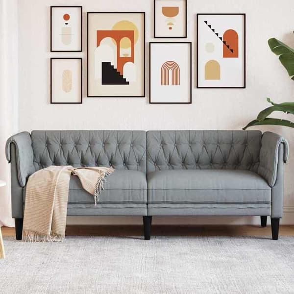 Maison Exclusive - Vaaleanharmaa sohva 201,5 x 74,5 x 74,5 cm Polyesteri