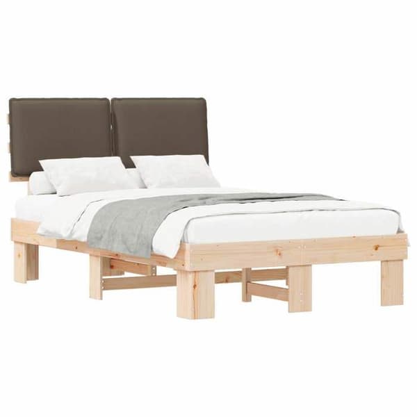 Maison Exclusive - Vuodekehys pehmustetulla päädyllä, taupe 120 x 190 cm Mol