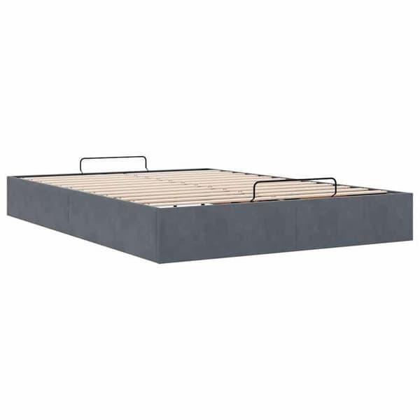 Maison Exclusive - Sängram ottoman utan madrass mörkgrå 140x200 cm sammet