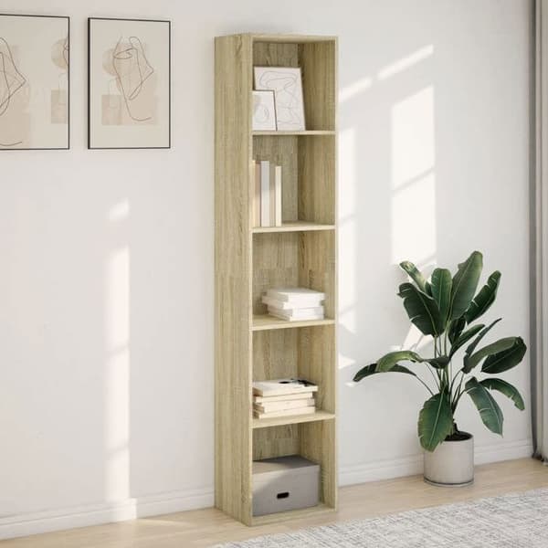 Maison Exclusive - Bibliotek ek sonoma 40x30x189 cm ingenjörsträ