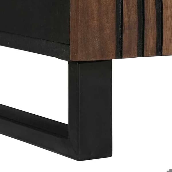 Buffé - EXKLUSIVT HUS - Rektangulär - massiv mangoträ - tvåfärgad texturerad finish - 60x33x75 cm brun