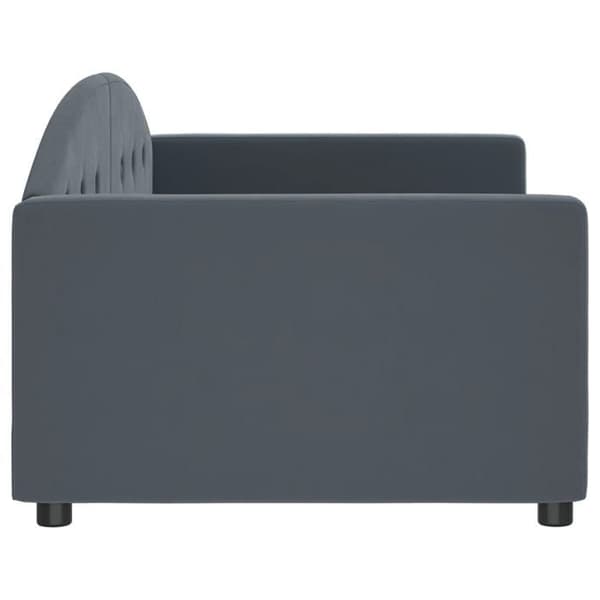 Dagsäng - EXKLUSIVT HUS - 90x200 cm - Mörkgrå sammet - Inkluderad ribbotten - Metallstruktur mörkgrå