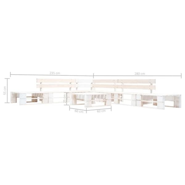 Maison Exclusive - Trädgårdsmöbelset 6 delar Vit trä Matt vit