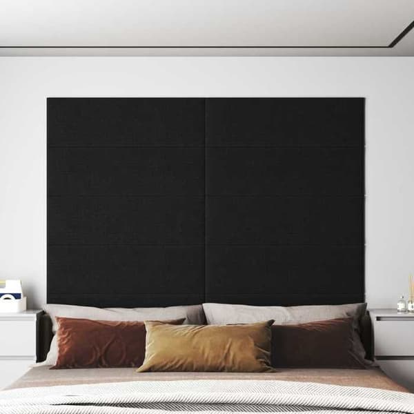 Maison Exclusive - Væghovedgærde 12 pc 90 x 30 cm Sort stof