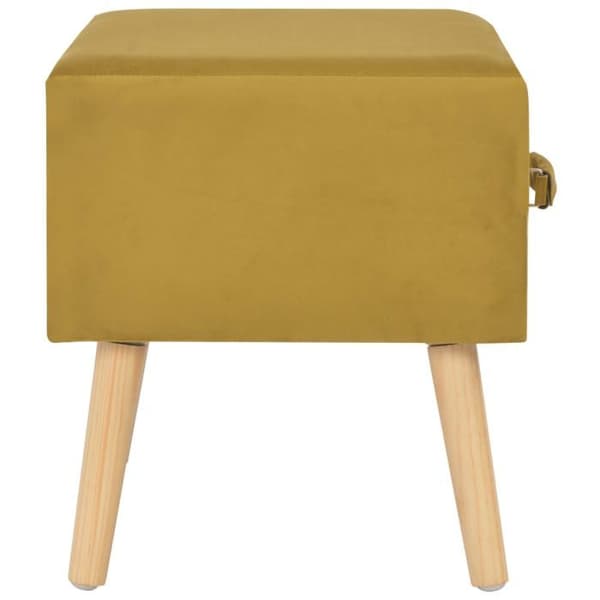 Maison Exclusive - Yöpöydät 2 kpl Sinappi 40x35x40 cm Sametti Senap