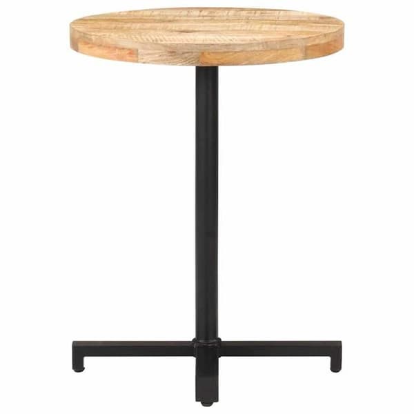 Bistrobord - EKSKLUSIV HUS - Ø60x75 cm - Rå mango træ - Sort jernbase - Rund