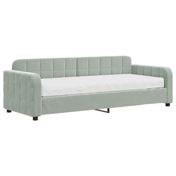 Maison Exclusive - Dagbädd med ljusgrå madrass 80x200 cm sammet