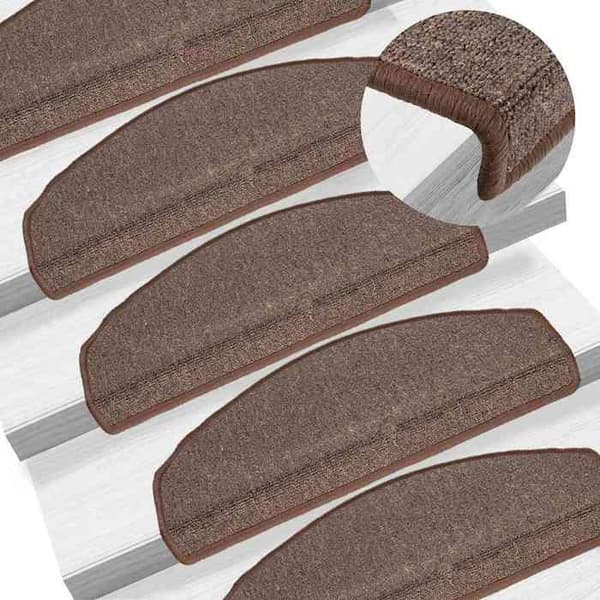 Maison Exclusive - Trappmatta 30 stycken 65 x 24 x 4 cm Kaffe-brun Halvcirkelformad Stor