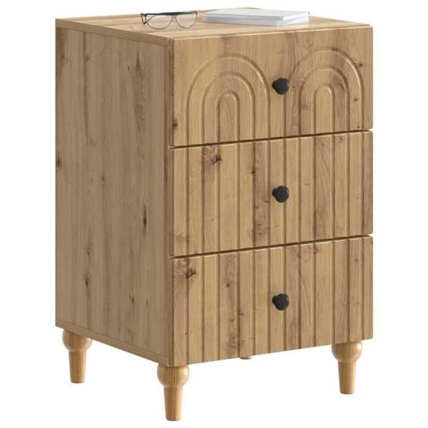 Maison Exclusive - Natbord i håndlavet egetræ 43 x 41 x 66,5 cm