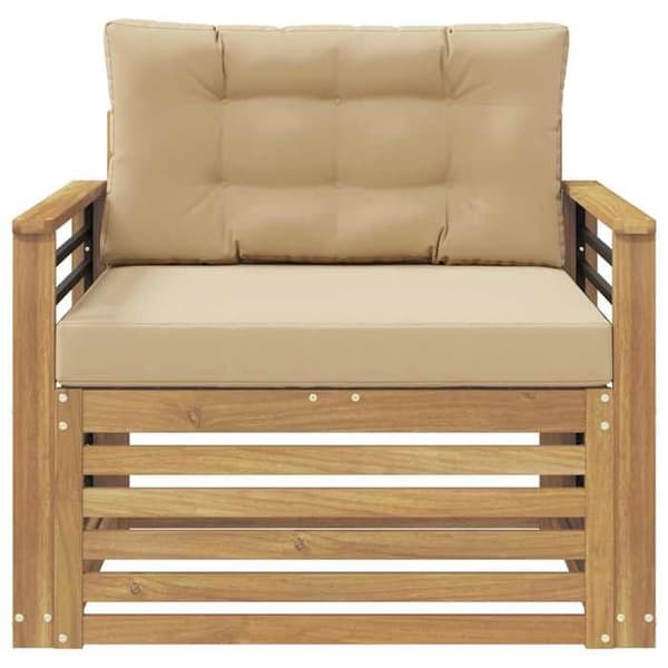 Maison Exclusive - Utomhussoffa i polyester vit och beige vit och brun