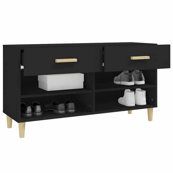 Maison Exclusive - Skoskab Sort 102x35x55 cm Ingeniørtræ