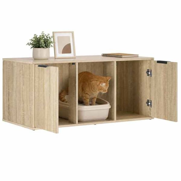 Maison Exclusive - Möbel för kattlåda Ek Sonoma 100 x 49 x 45 cm