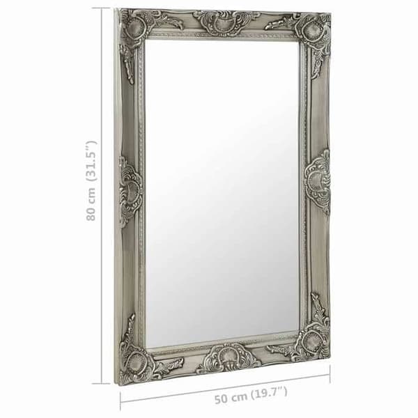 Maison Exclusive - Barockstil väggspegel 50x80 cm Silverfärgad