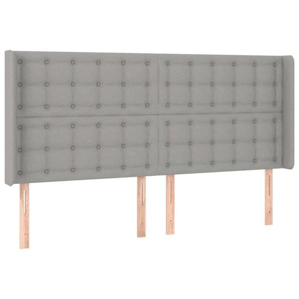 Maison Exclusive - Päätylevy korvilla Vaaleanharmaa 203x16x118/128 cm Kangas Ljusgrått