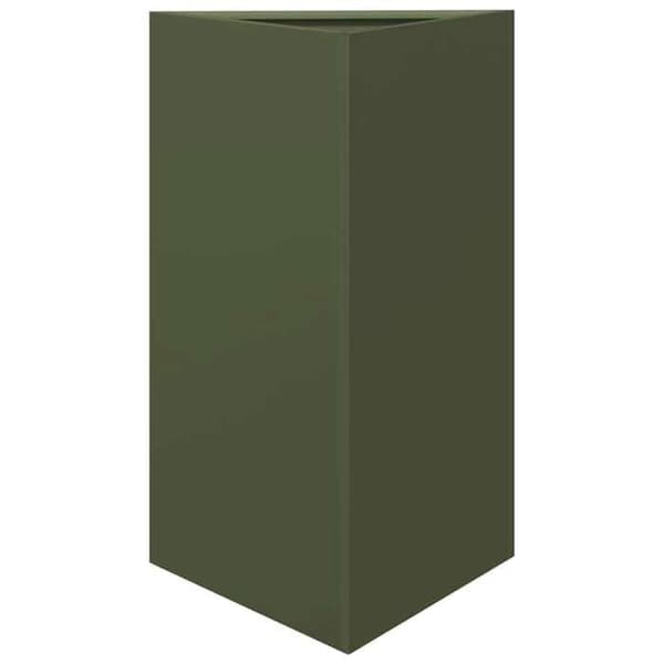 Maison Exclusive - Triangulär olivgrön kruka 50x43x75 cm i stål