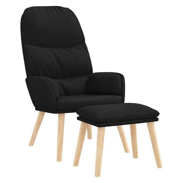 Maison Exclusive - Afslapningsstol med skammel Sort Stof